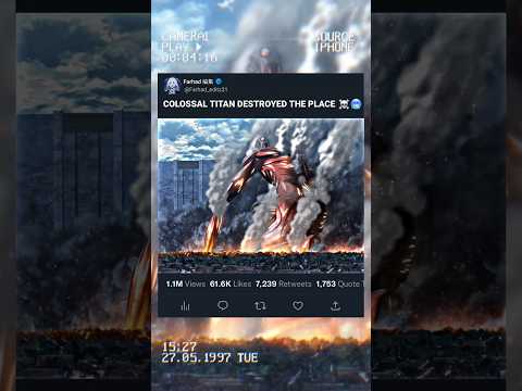 Colossal Titan Destroy The Place  ☠️🥶 #shots #aot #aot #quotes#foryou #eren #fyp #colossaltitan